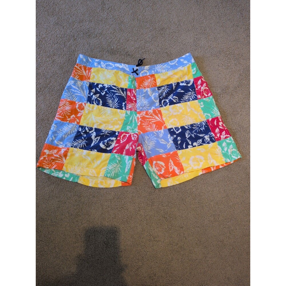Ralph Lauren Polo Sport Men 40 Patchwork Floral Swim Trunks Shorts Color Block